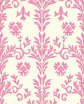 Sweet Pink Floral Damask Oval Rug