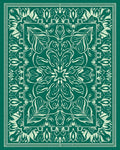 Emerald Green Floral Medallion Rug