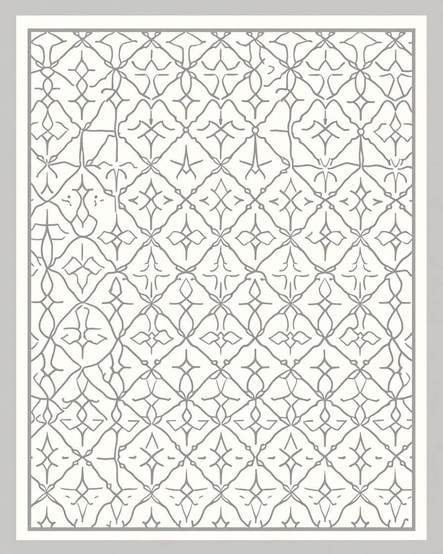 Trellis Diamond Gray Lace Rug
