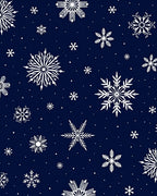 Navy White Snowflake Winter Rug