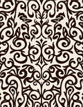 Dark Brown Colonial Scrollwork Ivory Rug
