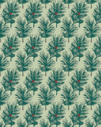 Evergreen Sprig Red Berry Repeat Rug