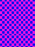 Vibrant Pink Blue Checkerboard Square Rug