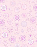 Soft Pink Snowflake Medallions Swirls Rug