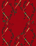 Crimson Vine Floral Sketch Rug
