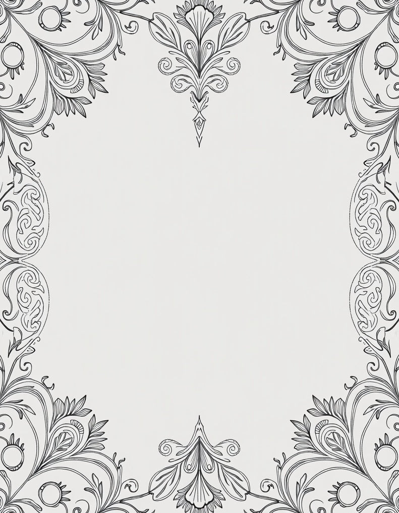 Classic Black Swirling Floral Crest Rug