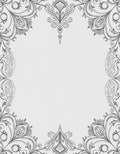 Classic Black Swirling Floral Crest Rug