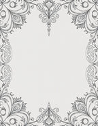 Classic Black Swirling Floral Crest Rug
