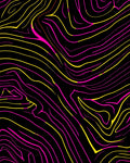 Vibrant Yellow Pink Wavy Lines Rug