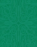 Emerald Green Tech Circuit Pathway Rug