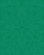 Emerald Green Tech Circuit Pathway Rug