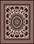 Deep Burgundy Floral Medallion Rug