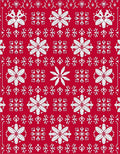 Crimson White Snowflake Blanket Stitch Rug