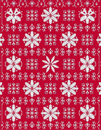 Crimson White Snowflake Blanket Stitch Rug