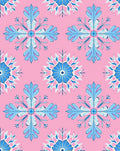 Pink Blue Floral Medallion Rug