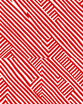 Bold Red Linear Intersecting Maze Rug
