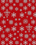 Crimson White Snowflake Scatter Rug