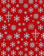 Crimson White Snowflake Scatter Rug