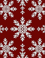 Classic White Snowflake Crimson Backdrop Rug
