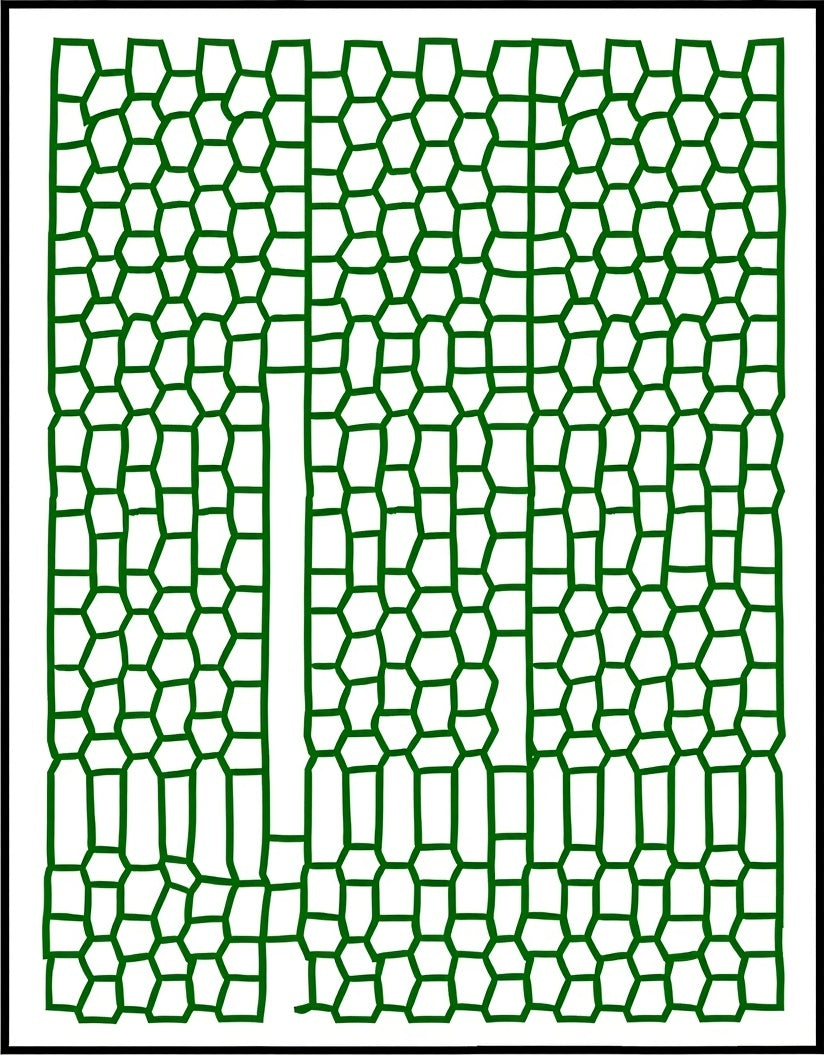 Dark Green Hexagon Cells Rug
