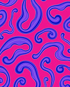 Retro Pink Blue Swirl Organic Rug
