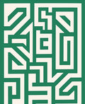 Emerald Green Maze Line Art Rug