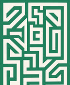 Emerald Green Maze Line Art Rug