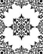 Black and White Scrollwork Medallion Rug