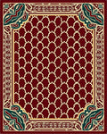 Crimson Lattice Border Accents Rug