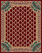 Crimson Lattice Border Accents Rug