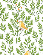 Golden Yellow Bird Garden Branches Rug