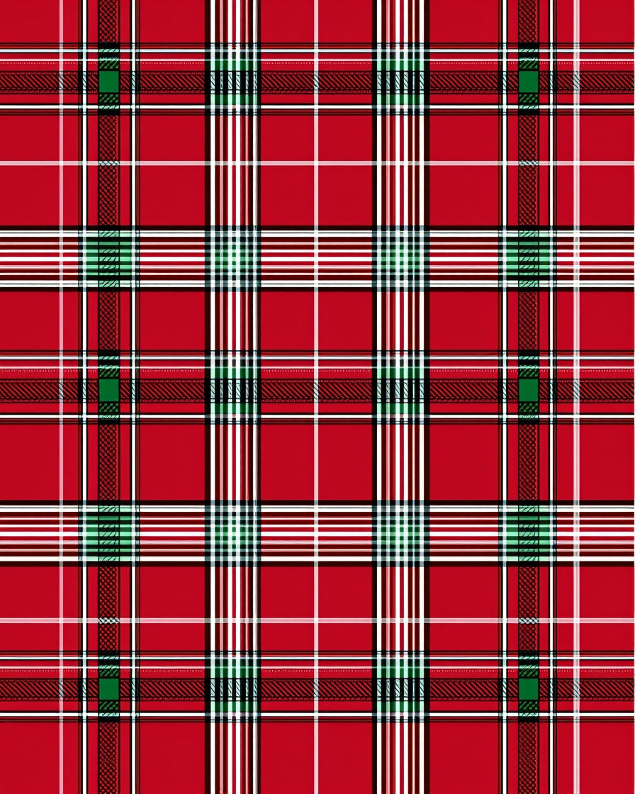 Crimson Emerald White Plaid Rug