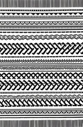 Classic Black White Geometric Stripe Rug