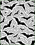 Ethereal Bats Swirling Black Clouds Rug