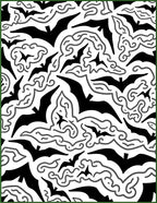 Ethereal Bats Swirling Black Clouds Rug