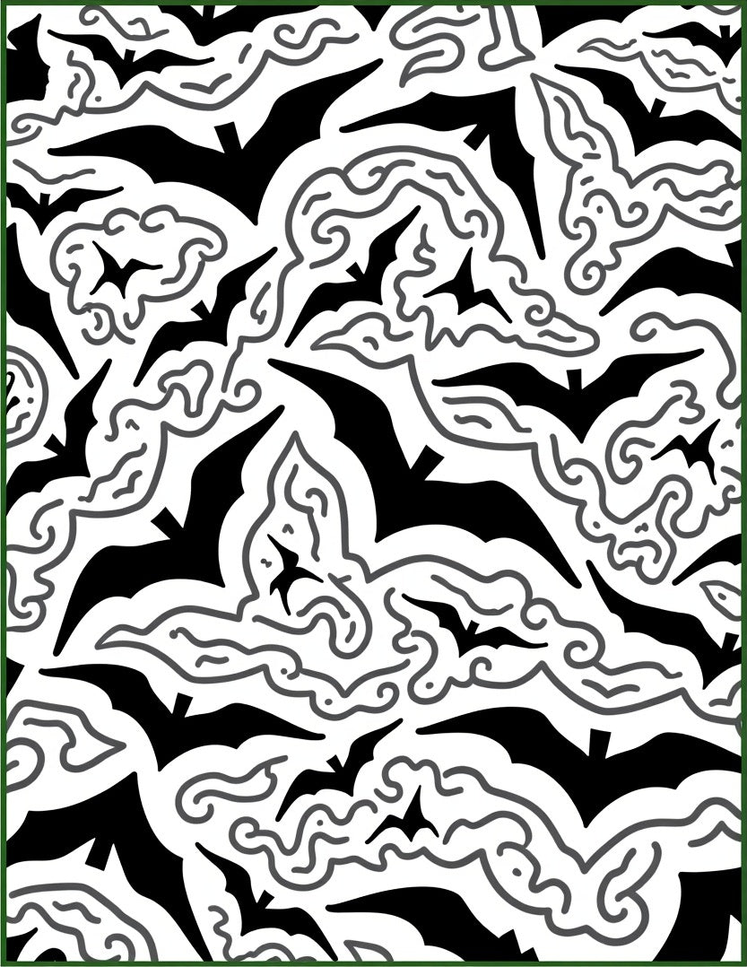 Ethereal Bats Swirling Black Clouds Rug