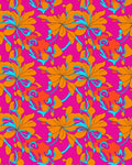 Vibrant Orange Floral Swirls Rug
