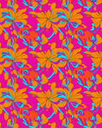 Vibrant Orange Floral Swirls Rug