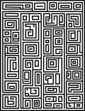 Monochrome Abstract Geometric Maze Rug