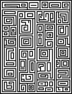 Monochrome Abstract Geometric Maze Rug