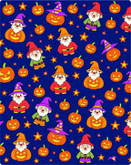 Whimsical Halloween Gnomes Pumpkin Stars Rug