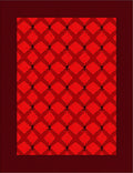 Crimson Lattice Bloom Medallion Rug