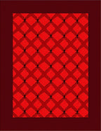 Crimson Lattice Bloom Medallion Rug