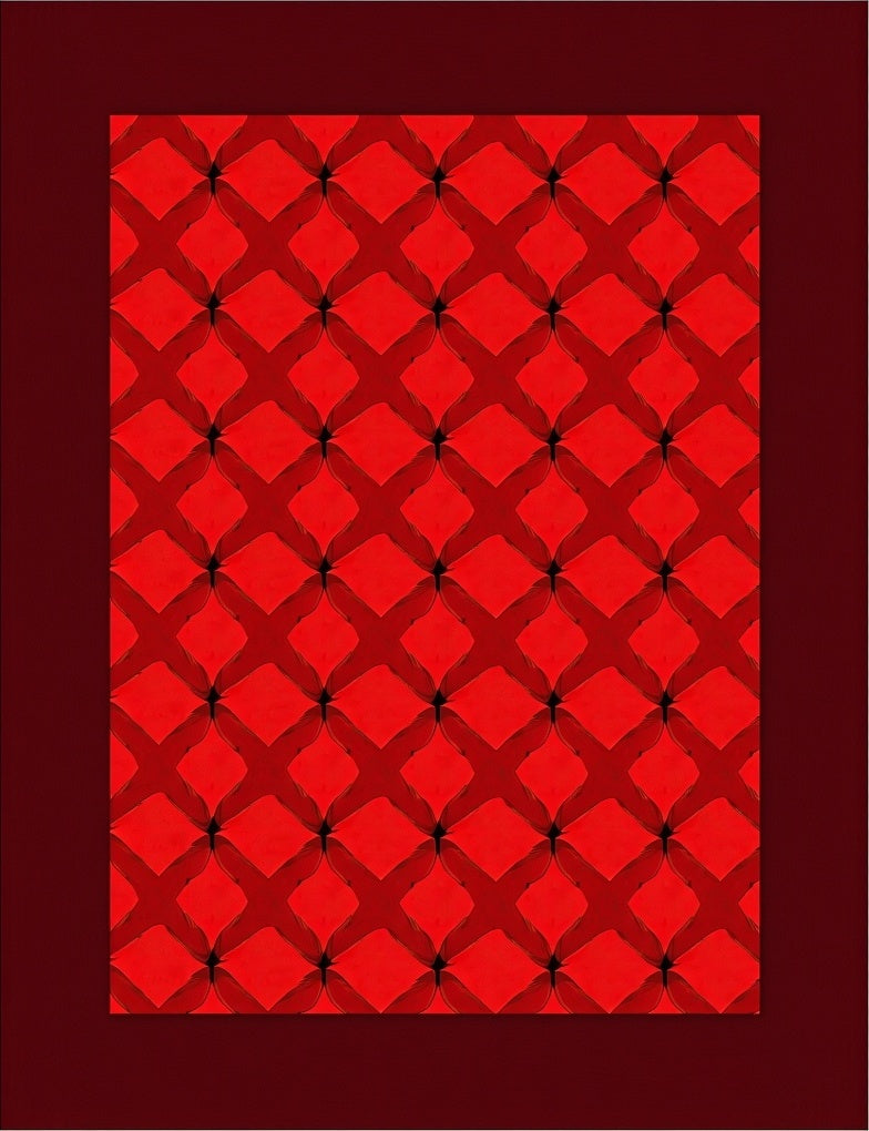 Crimson Lattice Bloom Medallion Rug