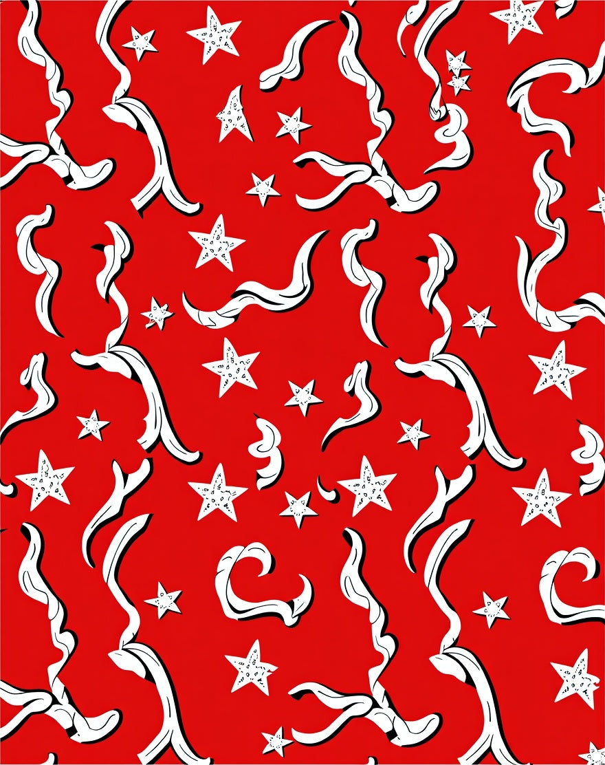 Crimson Star Whimsical Swirls Rug