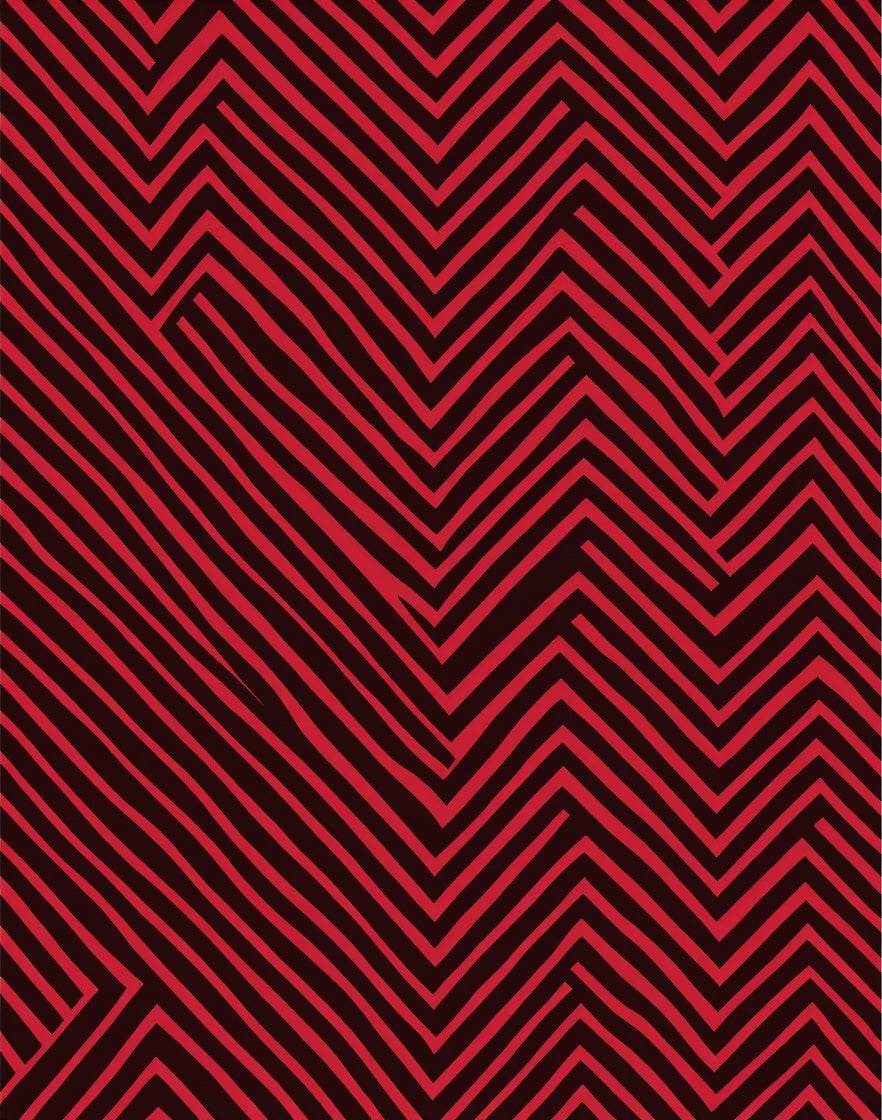 Bold Red Jagged Line Stripe Rug