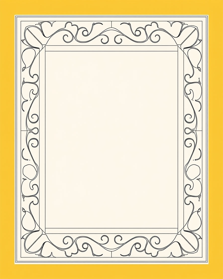 Elegant Scrollwork Border With Floral Accents Rug
