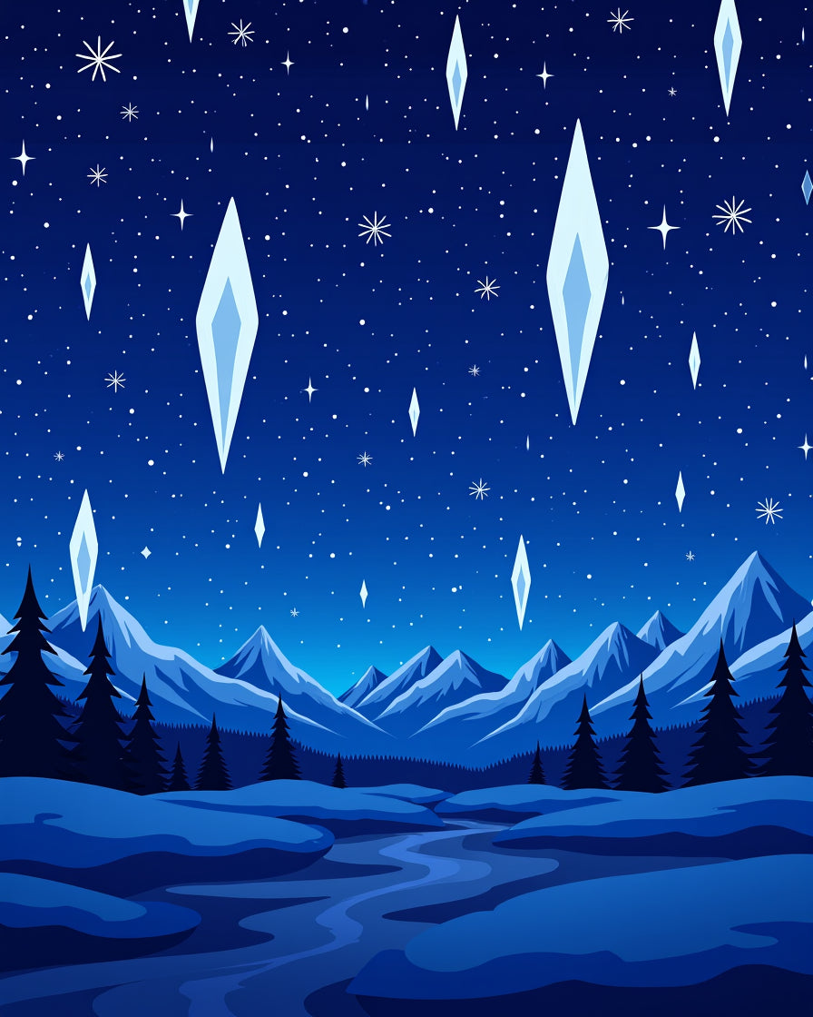 Winter Night Crystal Sky Rug