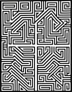 Bold Black and White Maze Rug