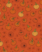 Orange Pumpkin Patch Autumn Leaves Rug